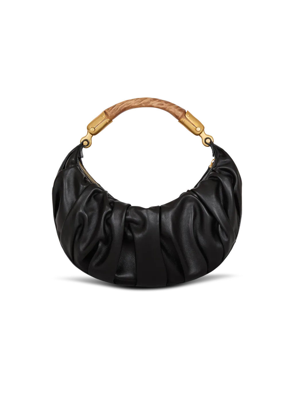 Medium Ebene Ruched Shoulder Bag