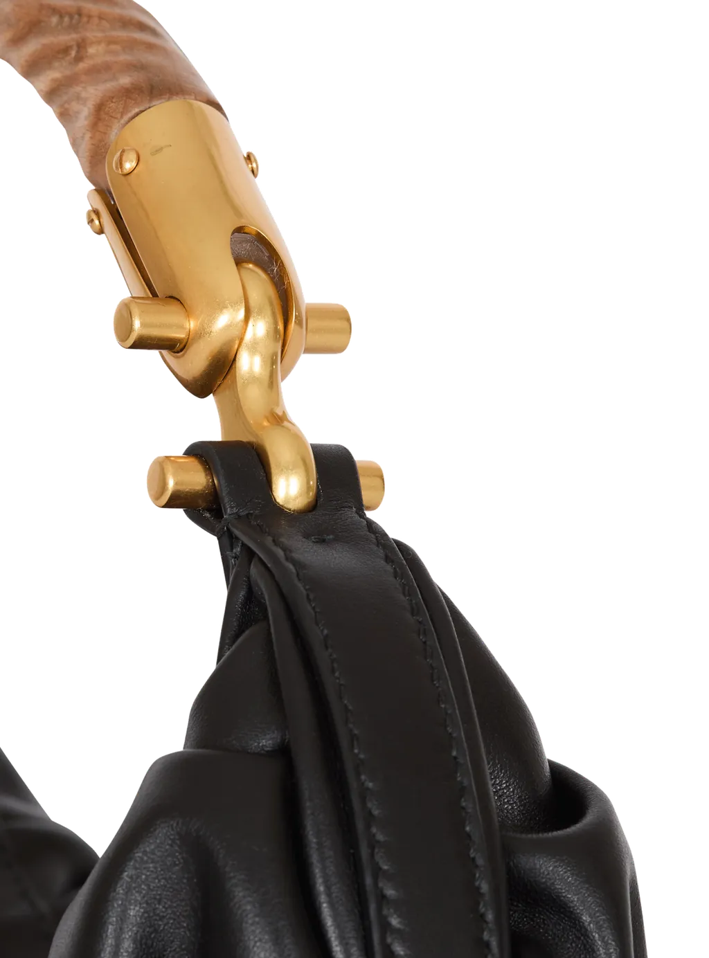 Medium Ebene Ruched Shoulder Bag