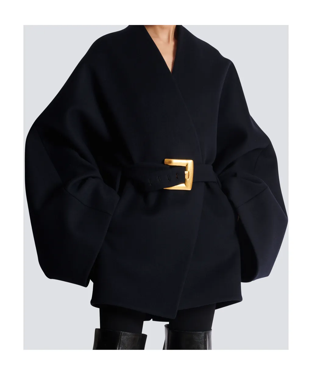 Belted Wide Sleeved Coat