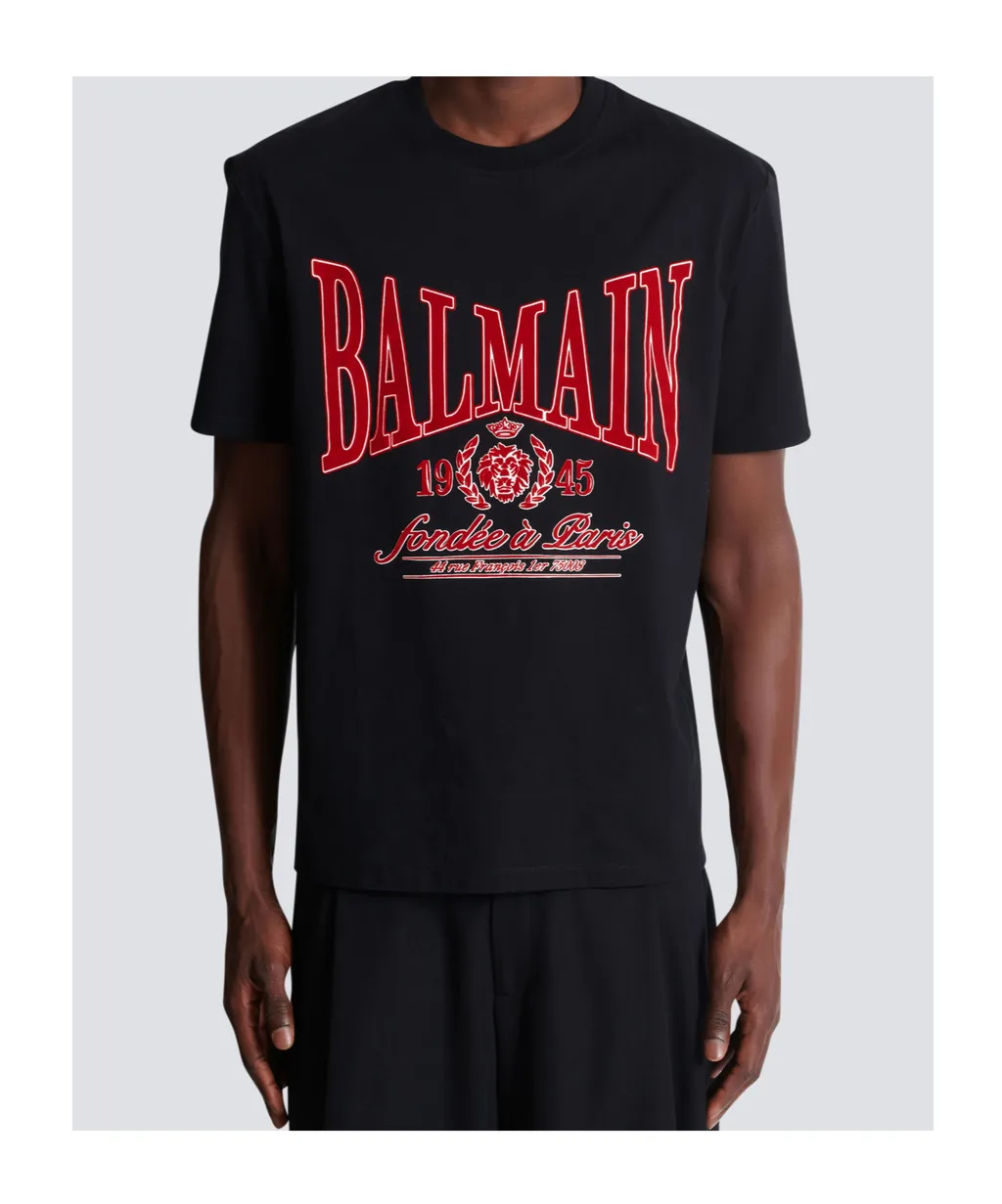 Balmain College Print Short-Sleeved T-Shirt
