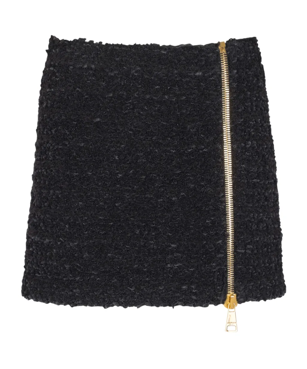 Short Zipped Tweed Skirt