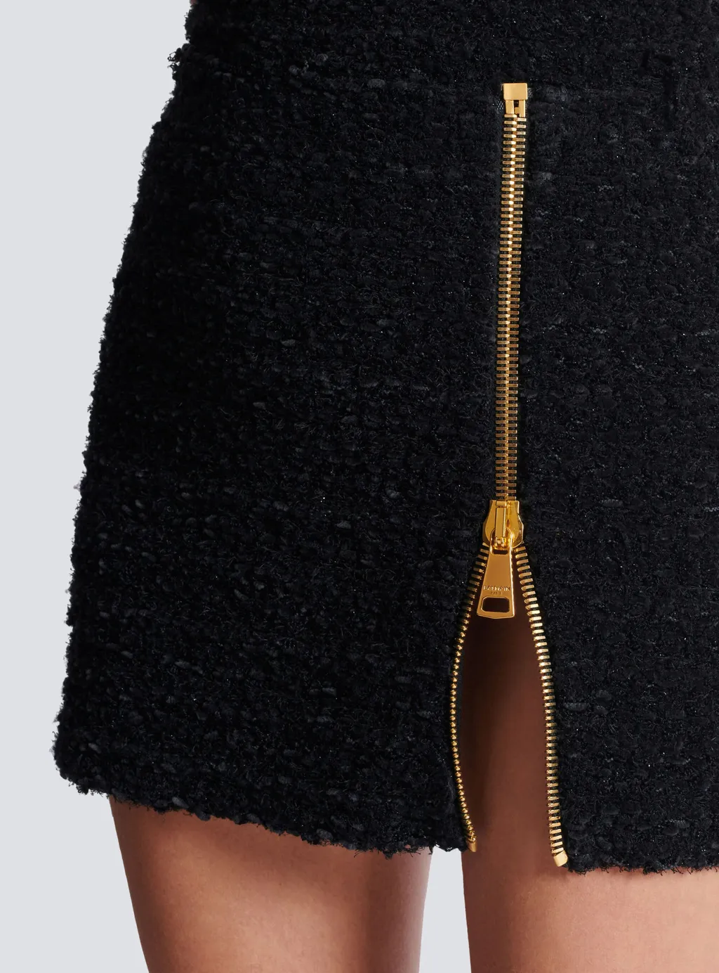 Short Zipped Tweed Skirt