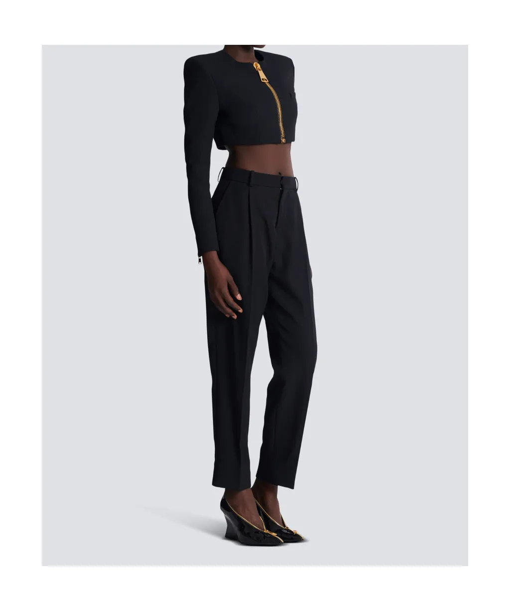 Zip-Up Padded Cropped Jacket