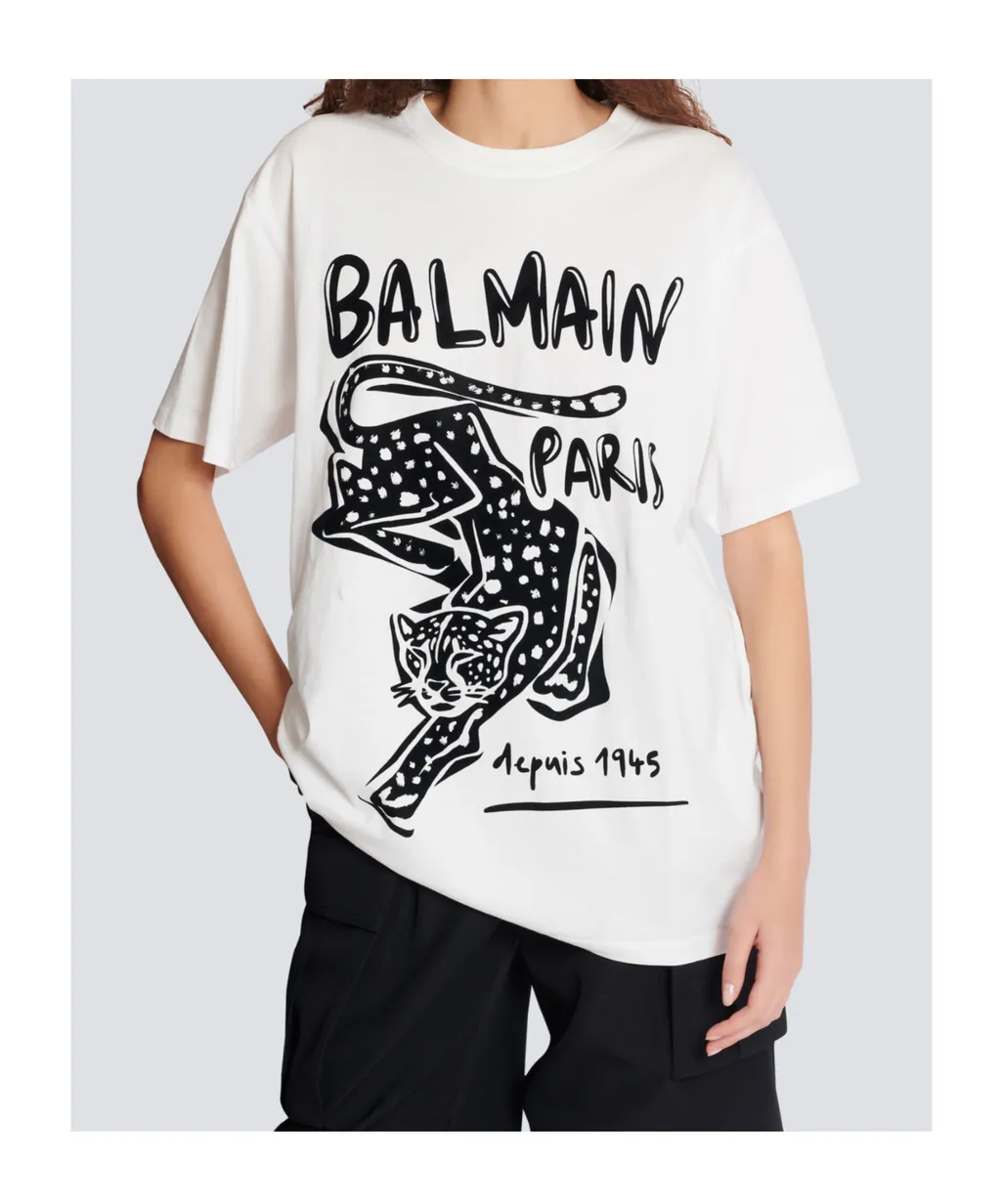 Leopard Printed Short-Sleeved T-Shirt
