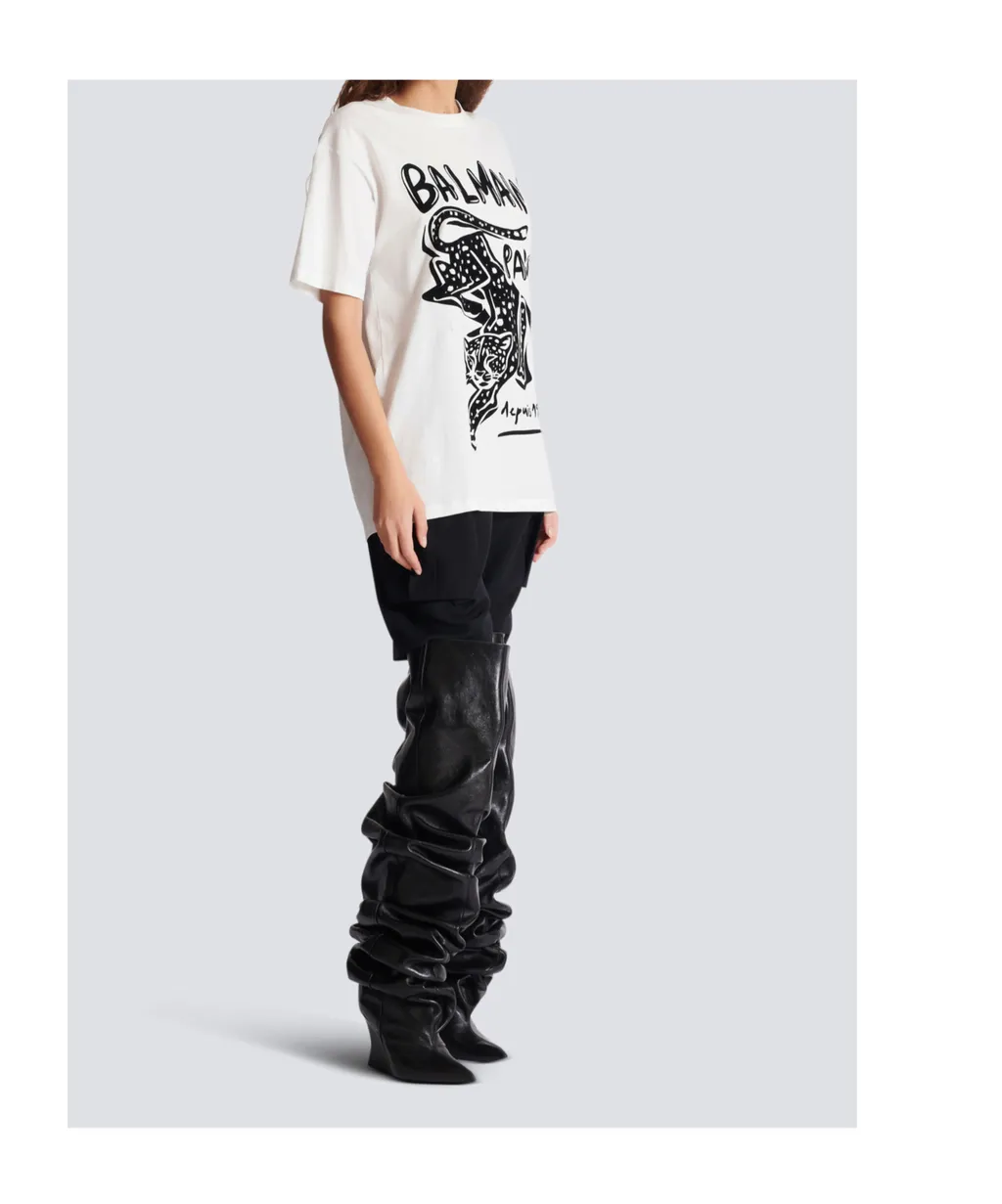 Leopard Printed Short-Sleeved T-Shirt