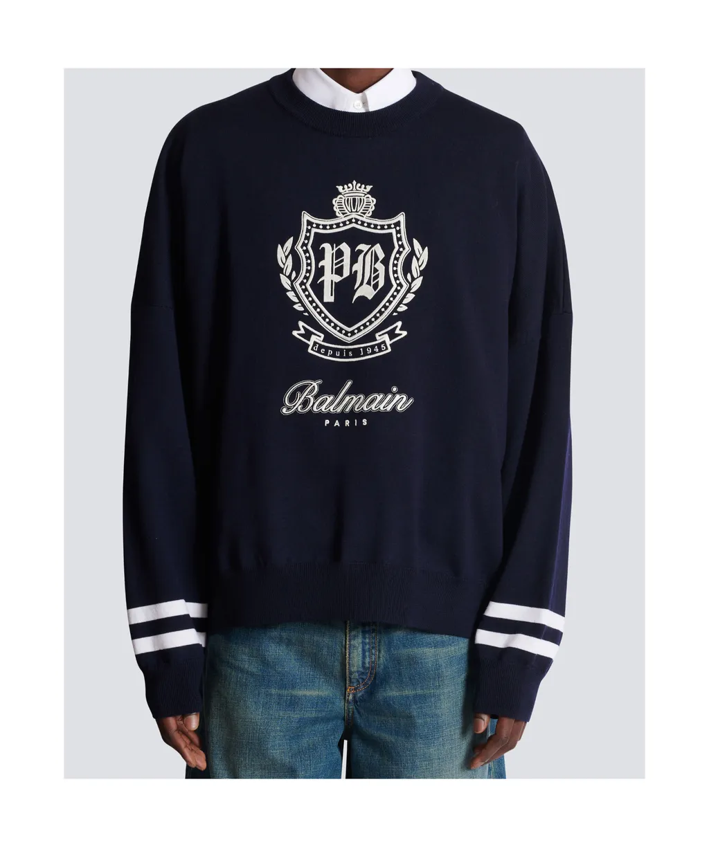 College Emblem Knit Jumper