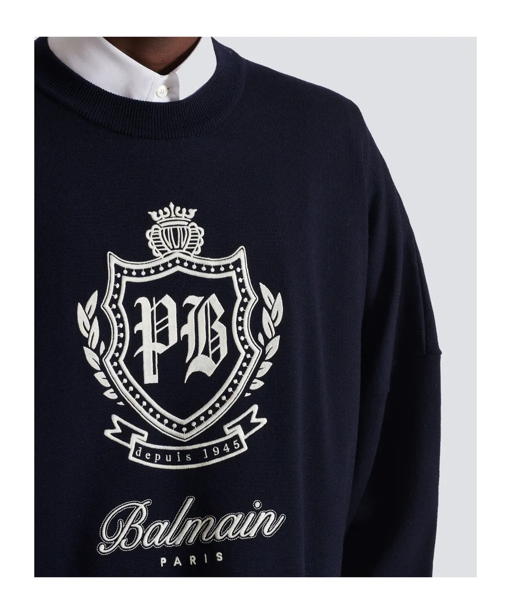 College Emblem Knit Jumper
