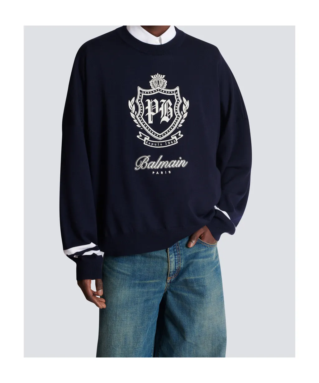 College Emblem Knit Jumper
