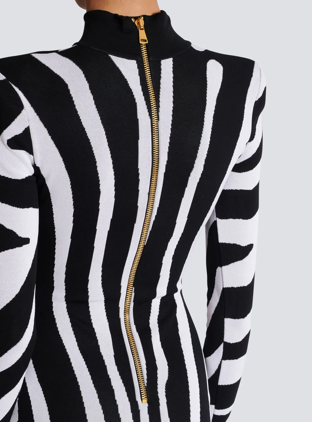 Short Knit Dress With Zebra Intarsia
