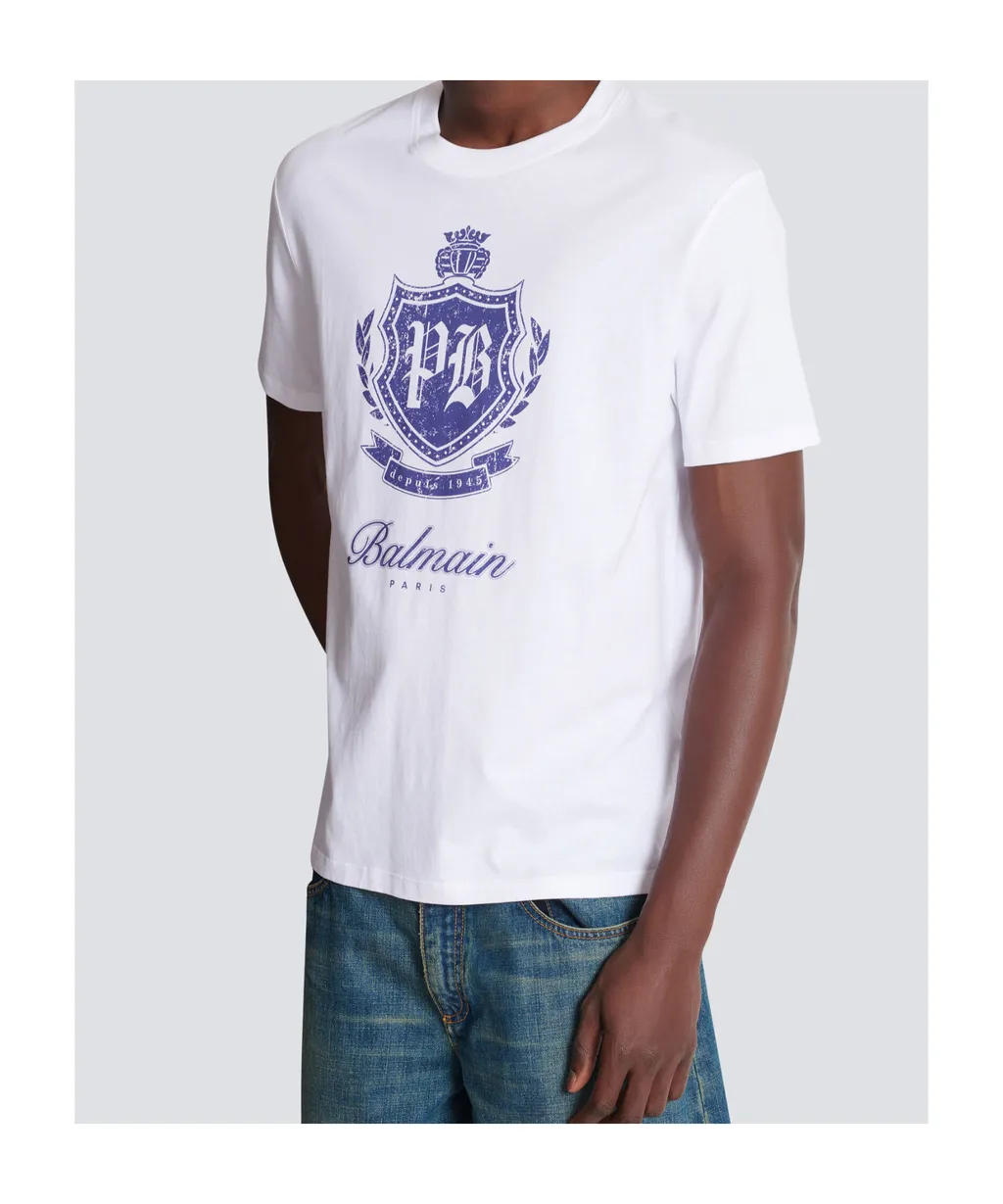 College Emblem Print Short-Sleeved T-Shirt