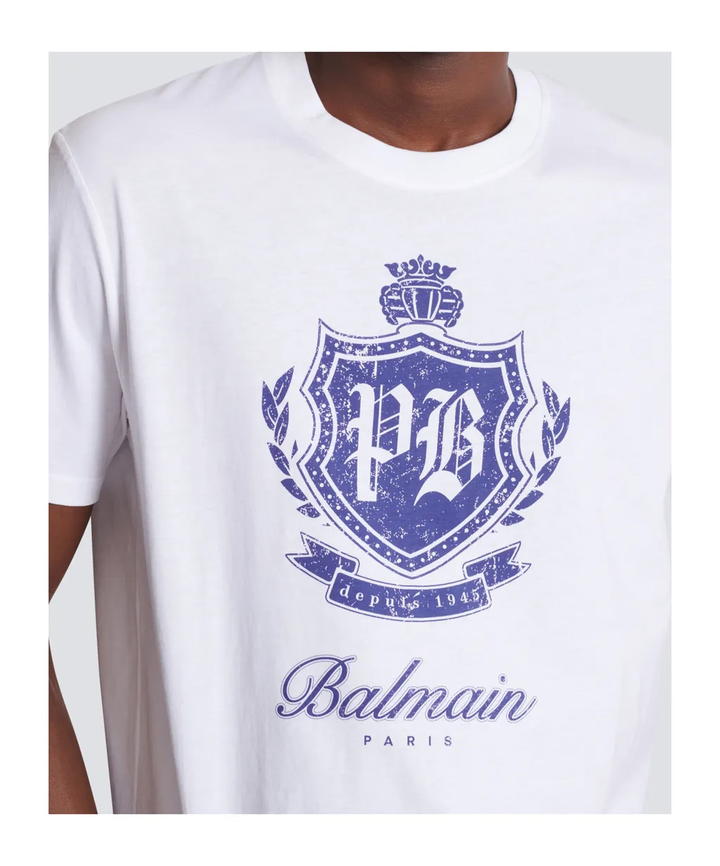 College Emblem Print Short-Sleeved T-Shirt