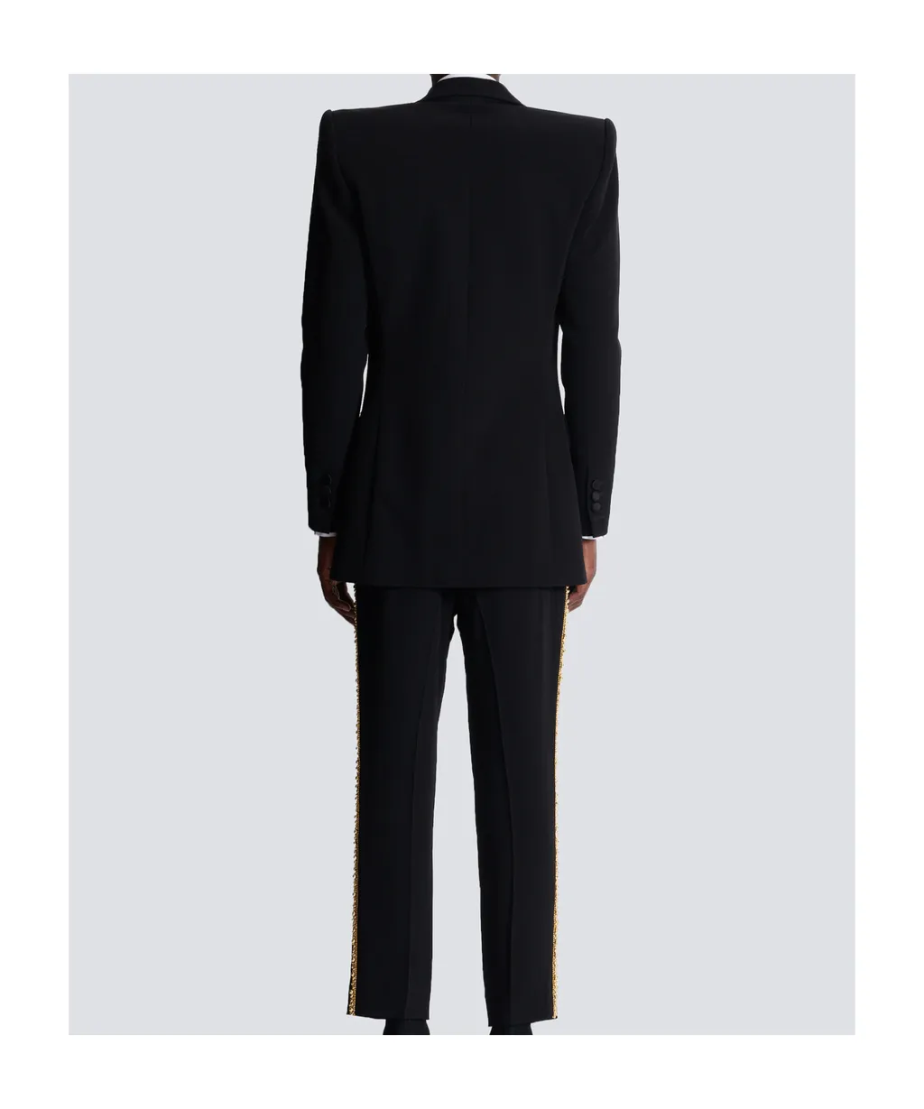 1-Button Jacket With Embroidered Collar