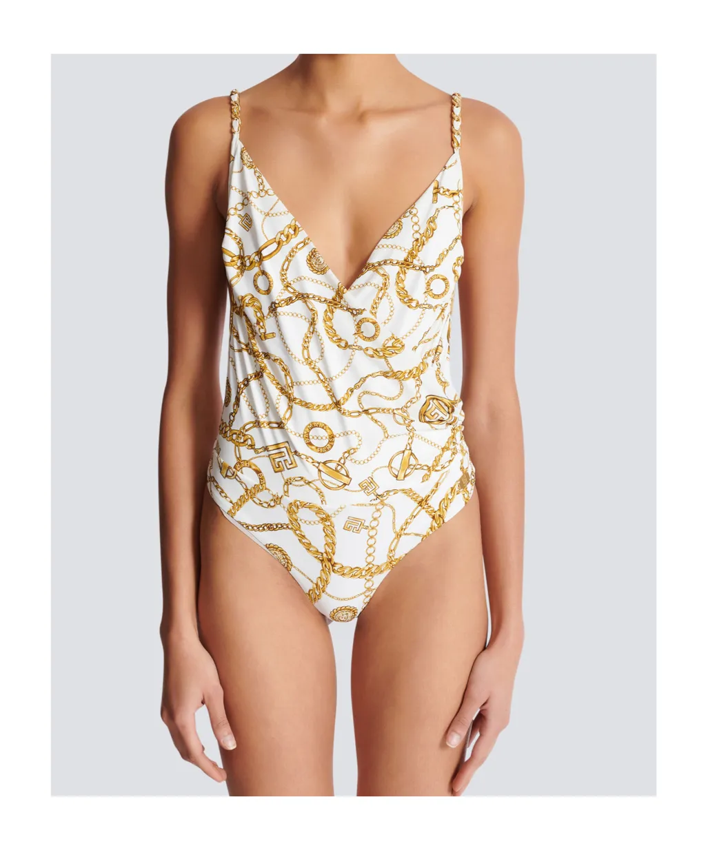 ChaÎNes Pattern Printed One-Piece Swimsuit