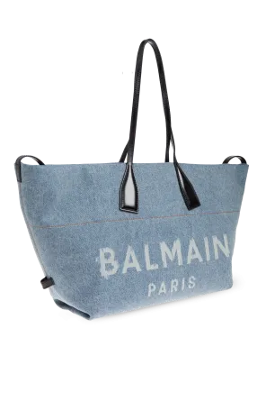 Large Logo-Print Denim Tote Bag