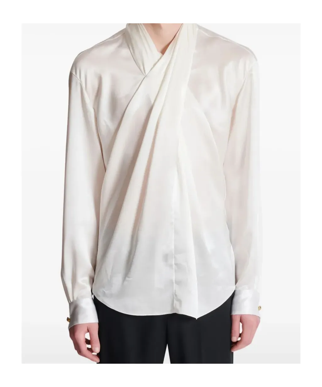 Draped Silk Shirt