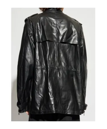 Multiple-Pocket Leather Jacket