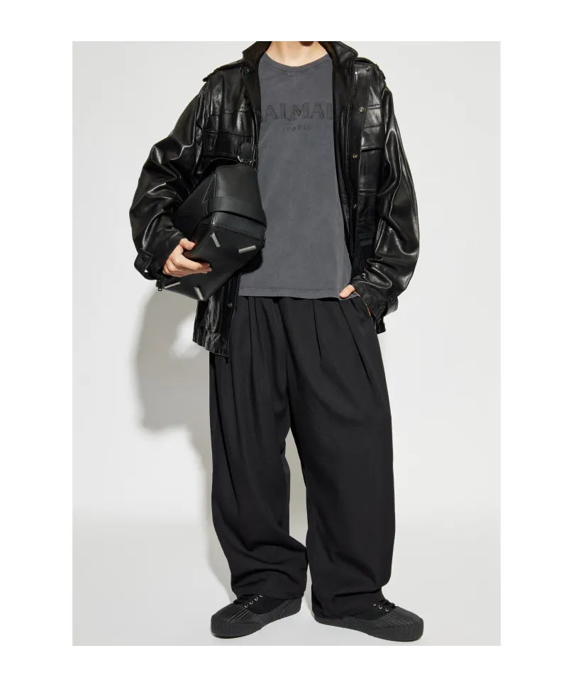 Multiple-Pocket Leather Jacket