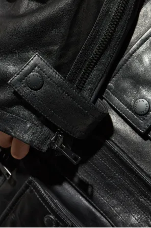 Multiple-Pocket Leather Jacket