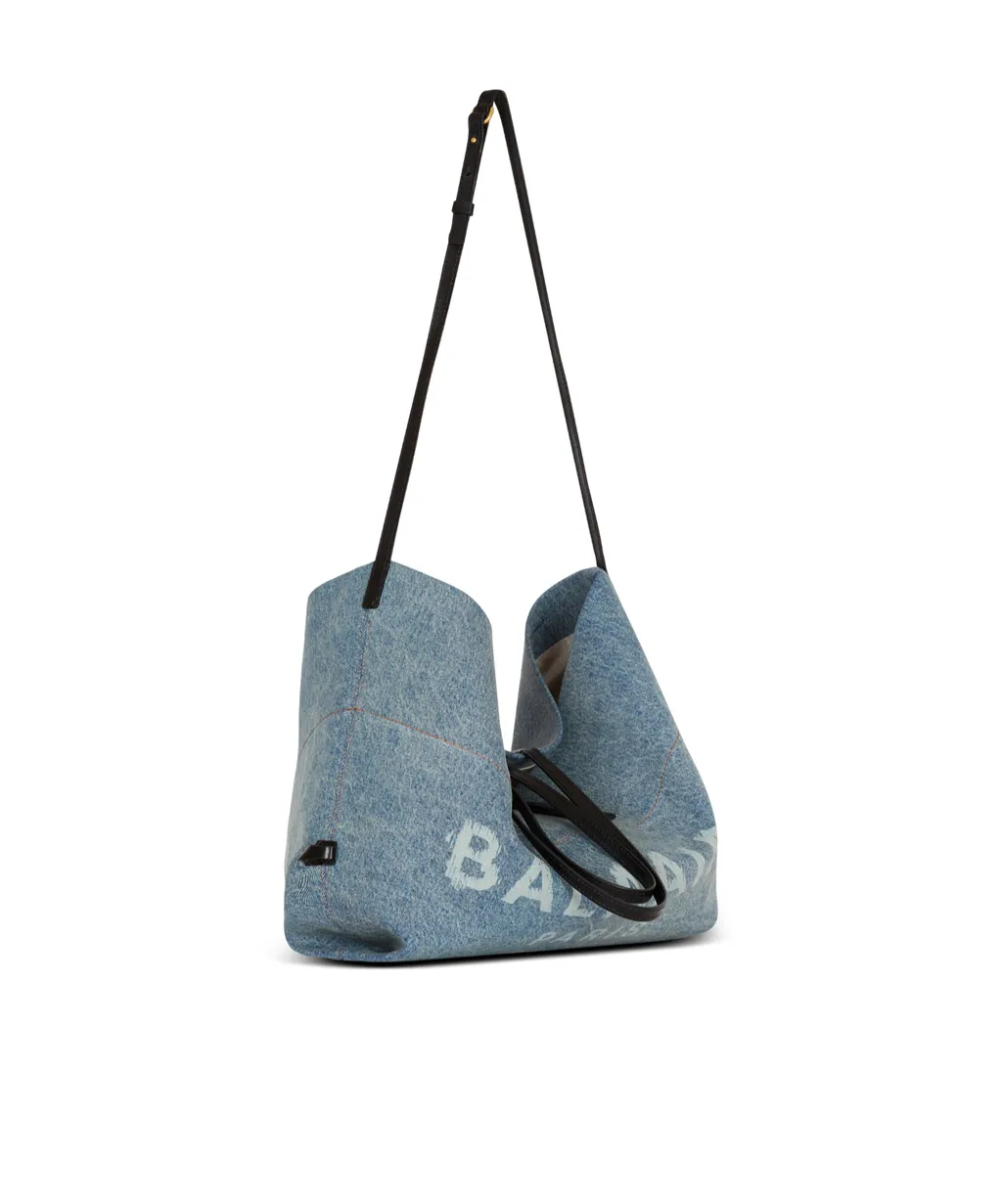 Track Denim Tote Bag