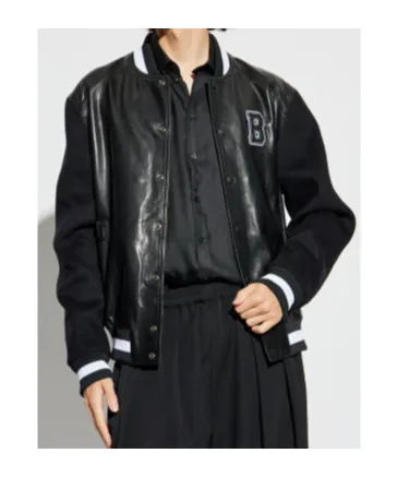 Varsity Leather Bomber Jacket
