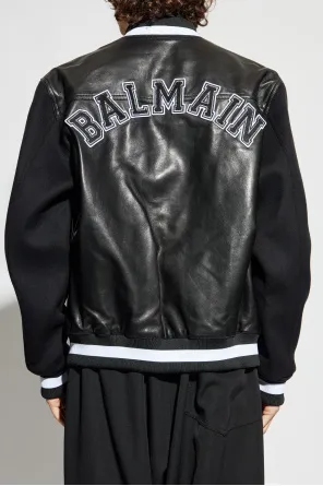 Varsity Leather Bomber Jacket