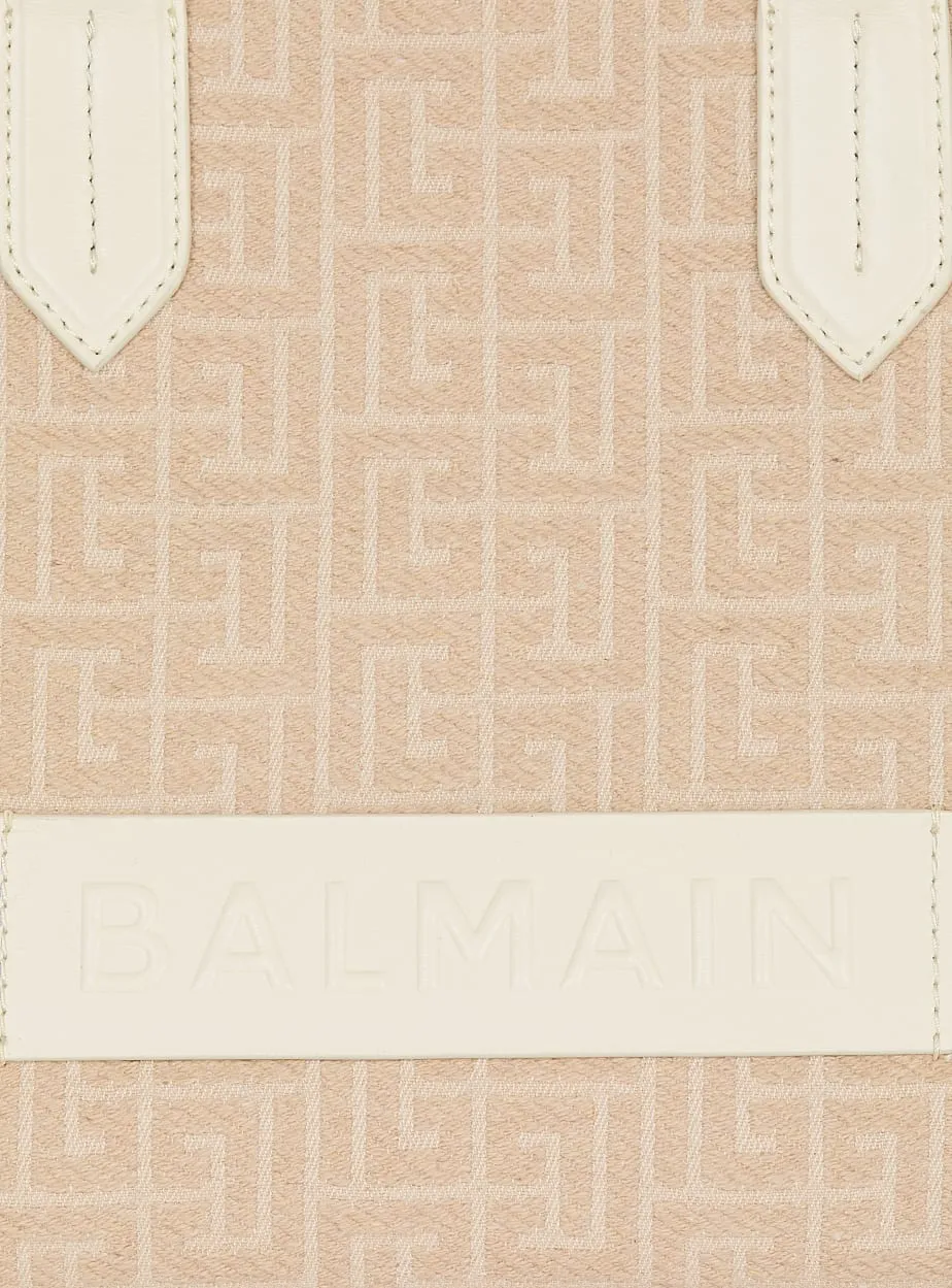B-Army 36 Monogrammed Canvas Jacquard And Leather Tote Bag