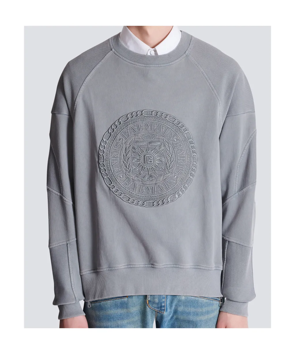 Embroidered Balmain MÉDaille Sweatshirt