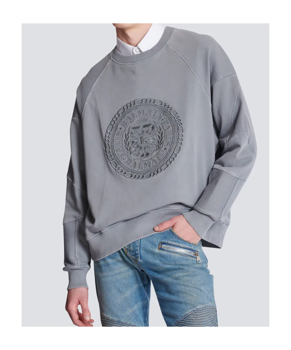 Embroidered Balmain MÉDaille Sweatshirt