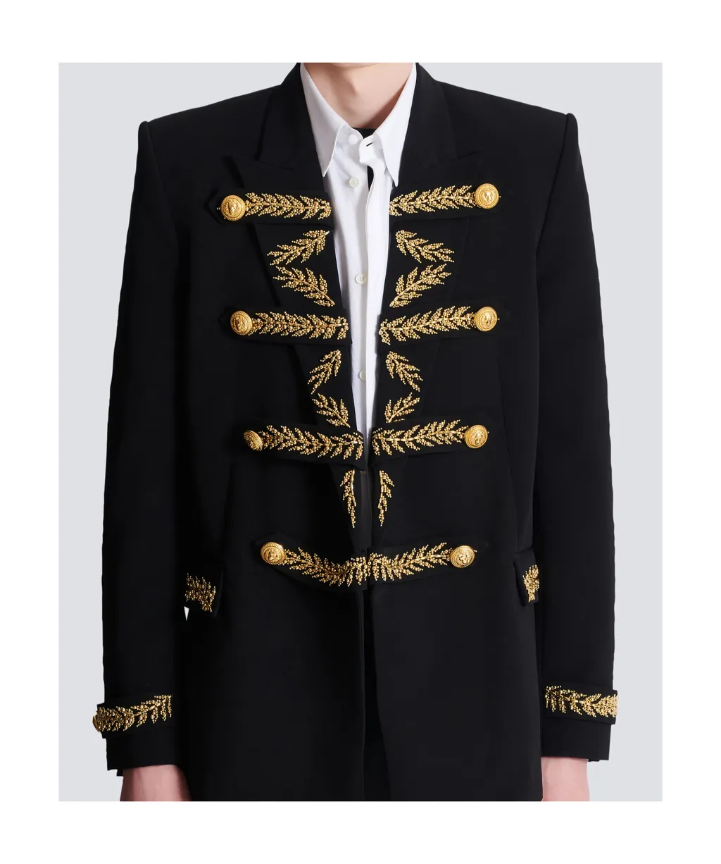 Embroidered Crepe Jacket