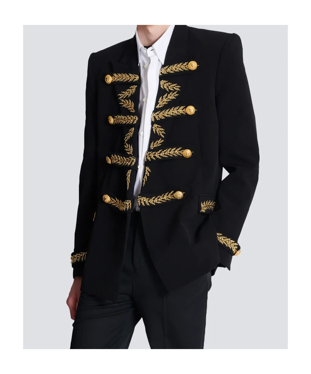 Embroidered Crepe Jacket