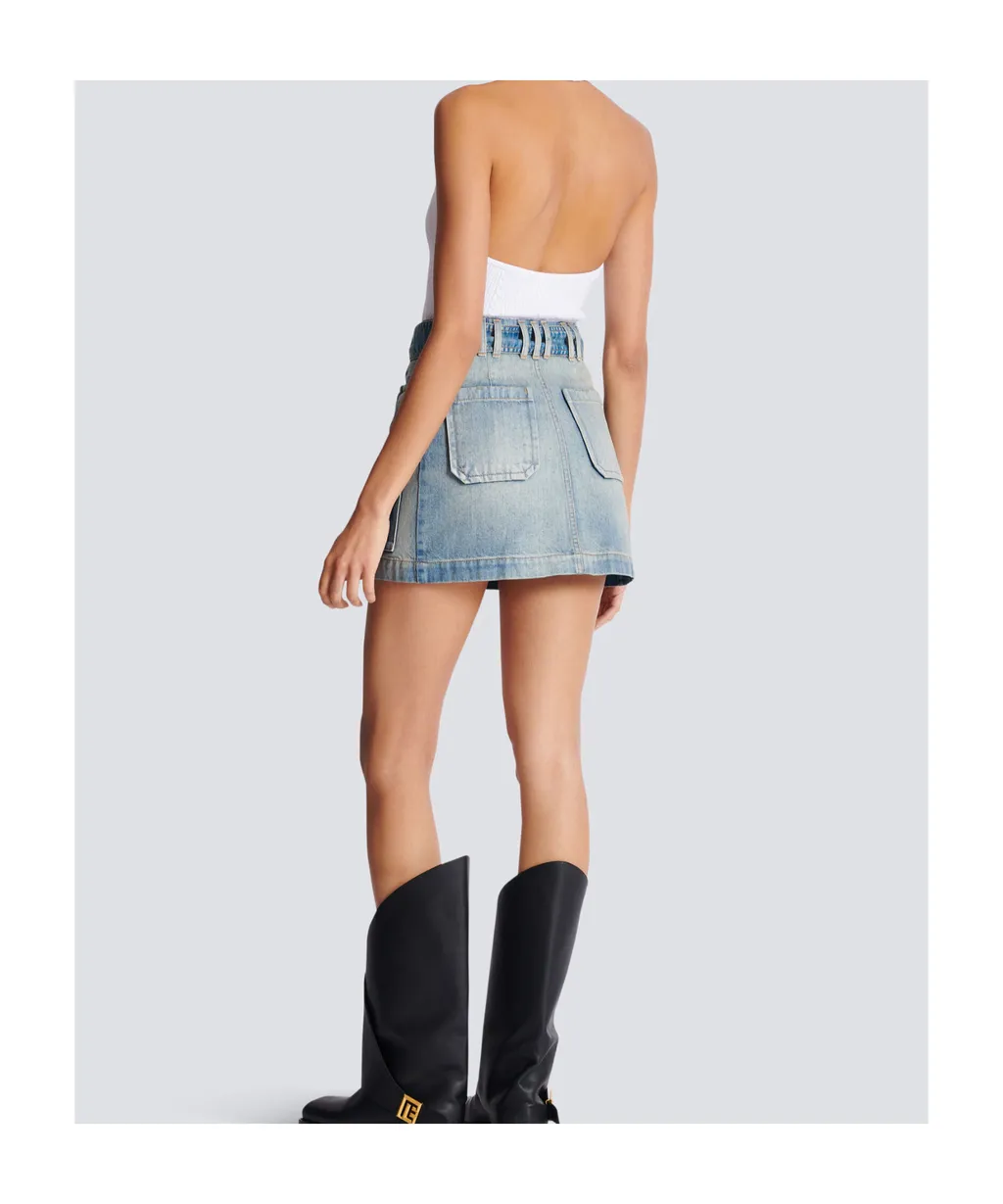 Denim Skirt With Pockets