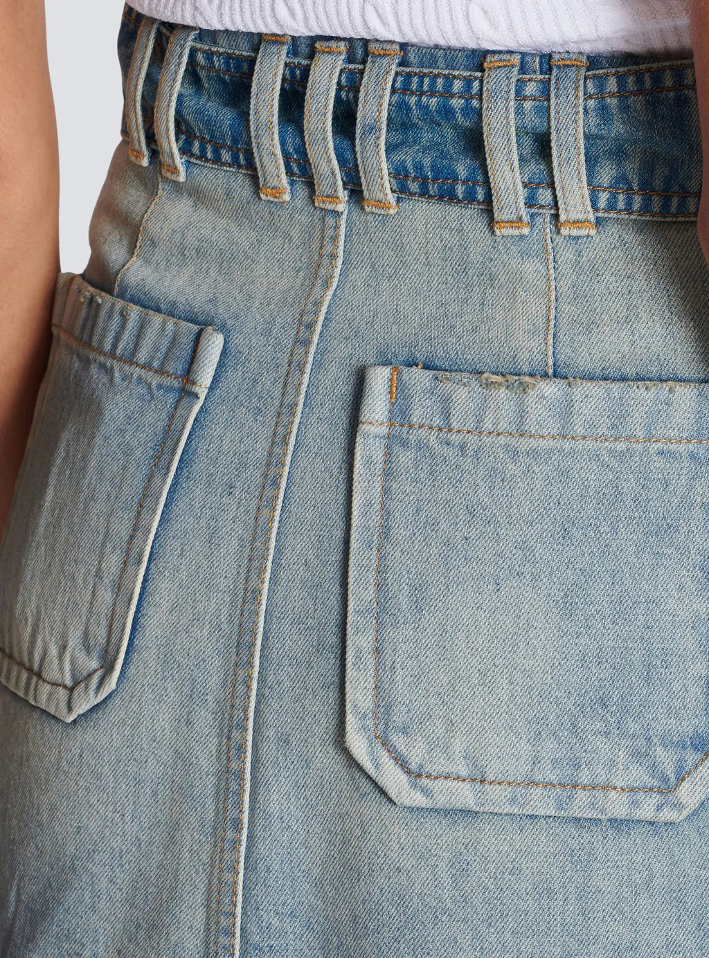 Denim Skirt With Pockets