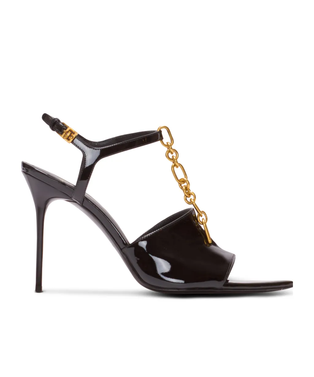 Sync Sandals In Patent Calfskin