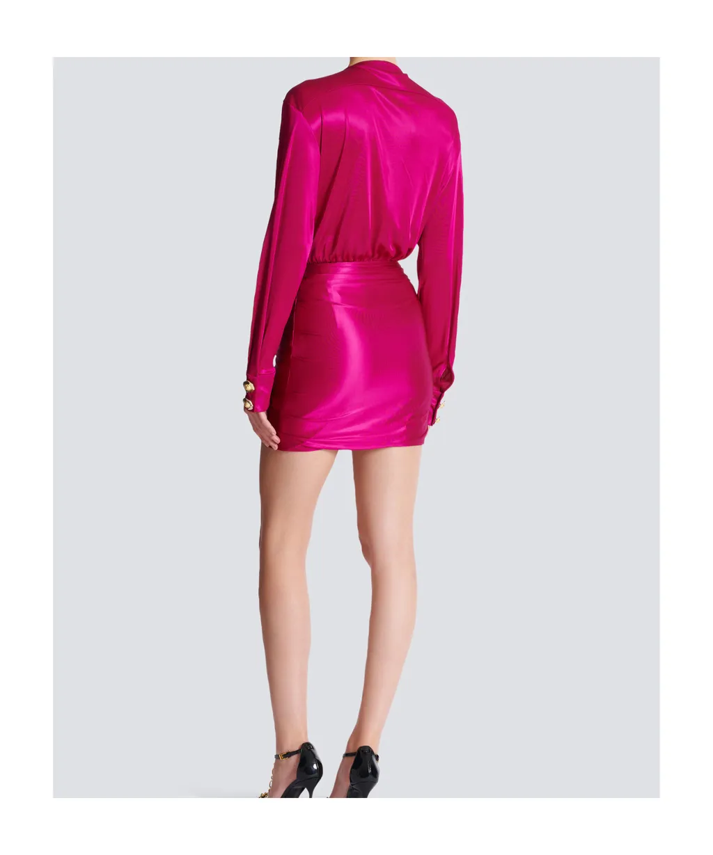 Short Draped Interlock Jersey Dress