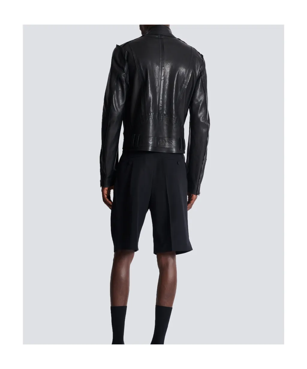 Lightweight Lambskin Leather Biker Jacket