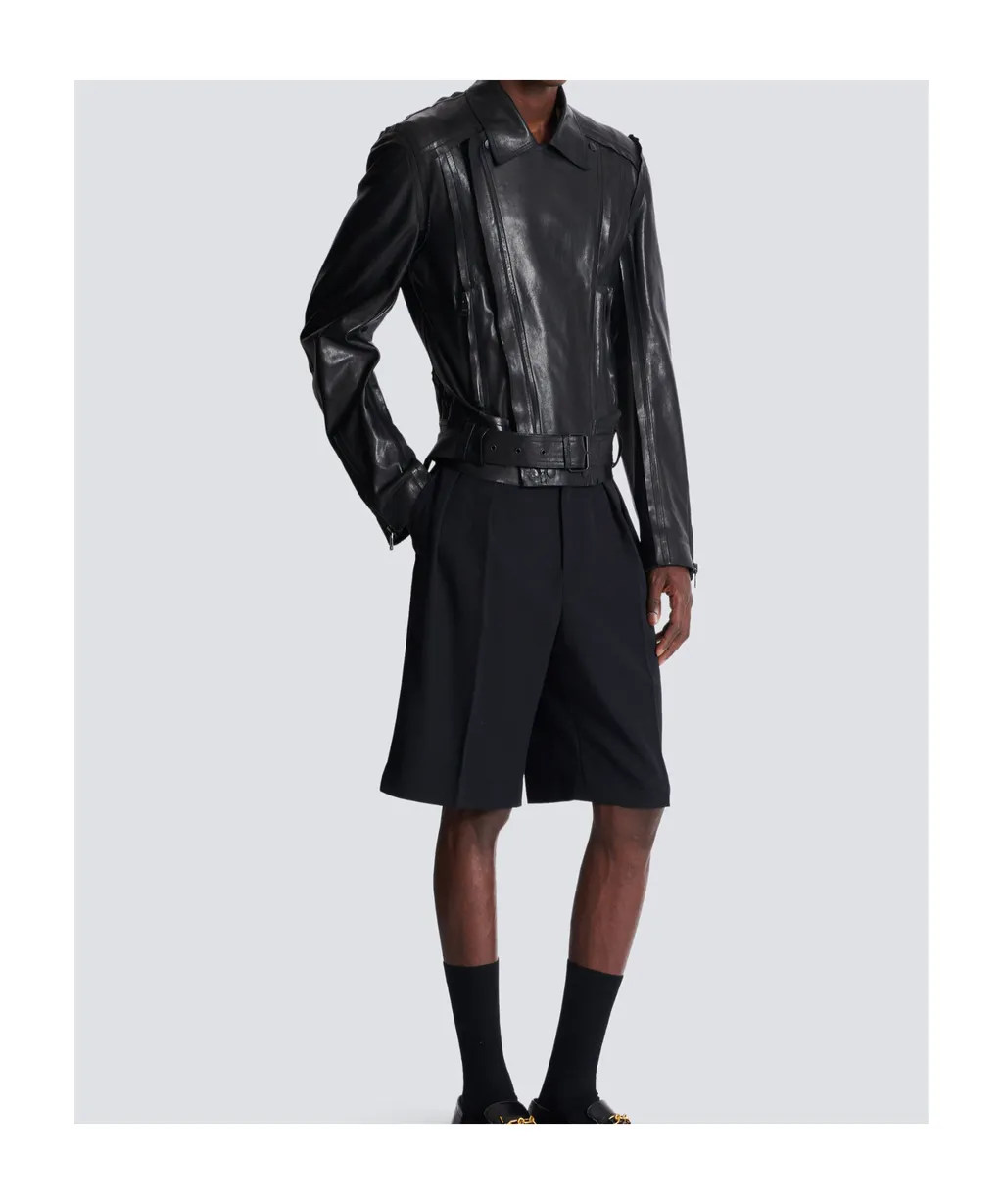 Lightweight Lambskin Leather Biker Jacket
