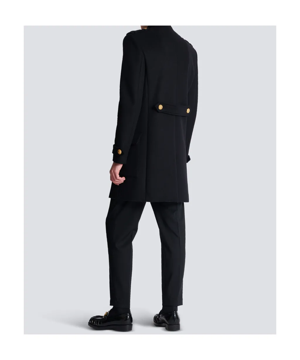 Wool And Cashmere Coat With Detachable Bib Front