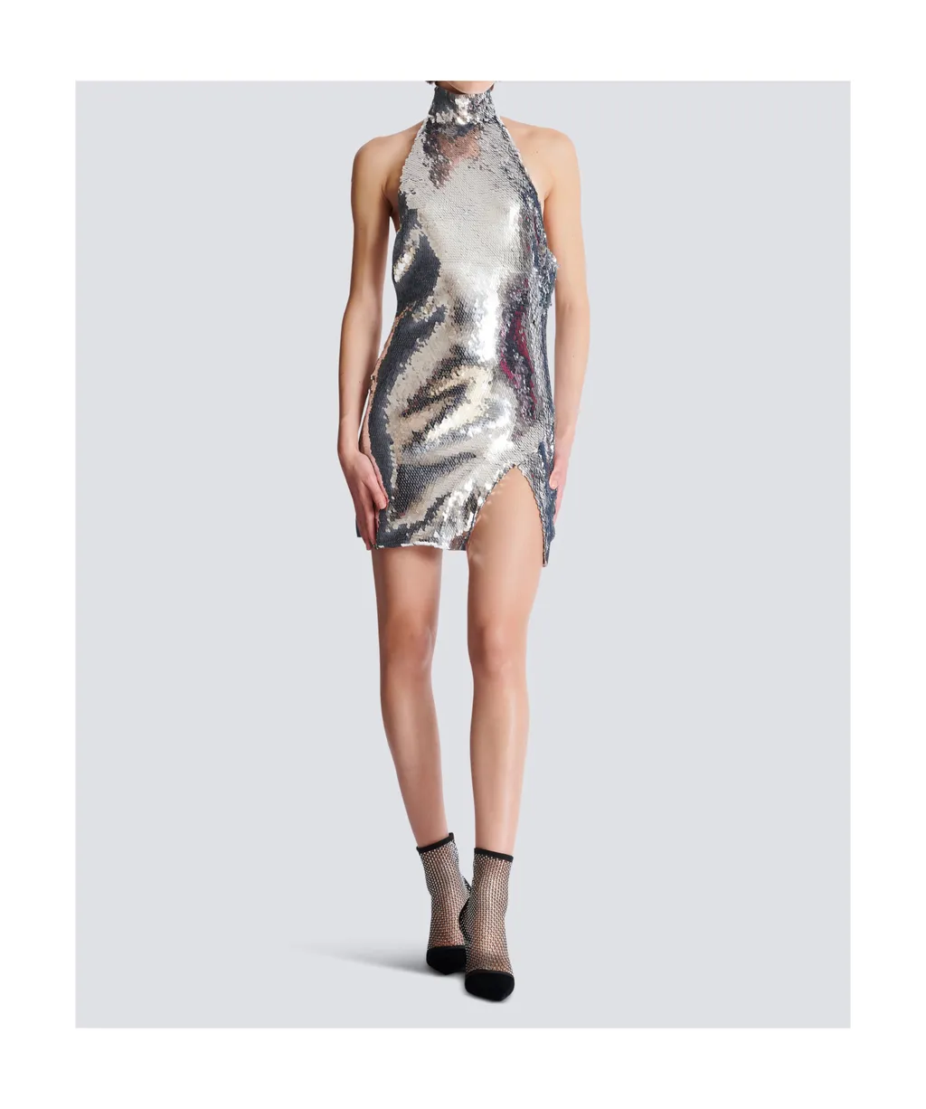 Short Sequinned Halterneck Dress