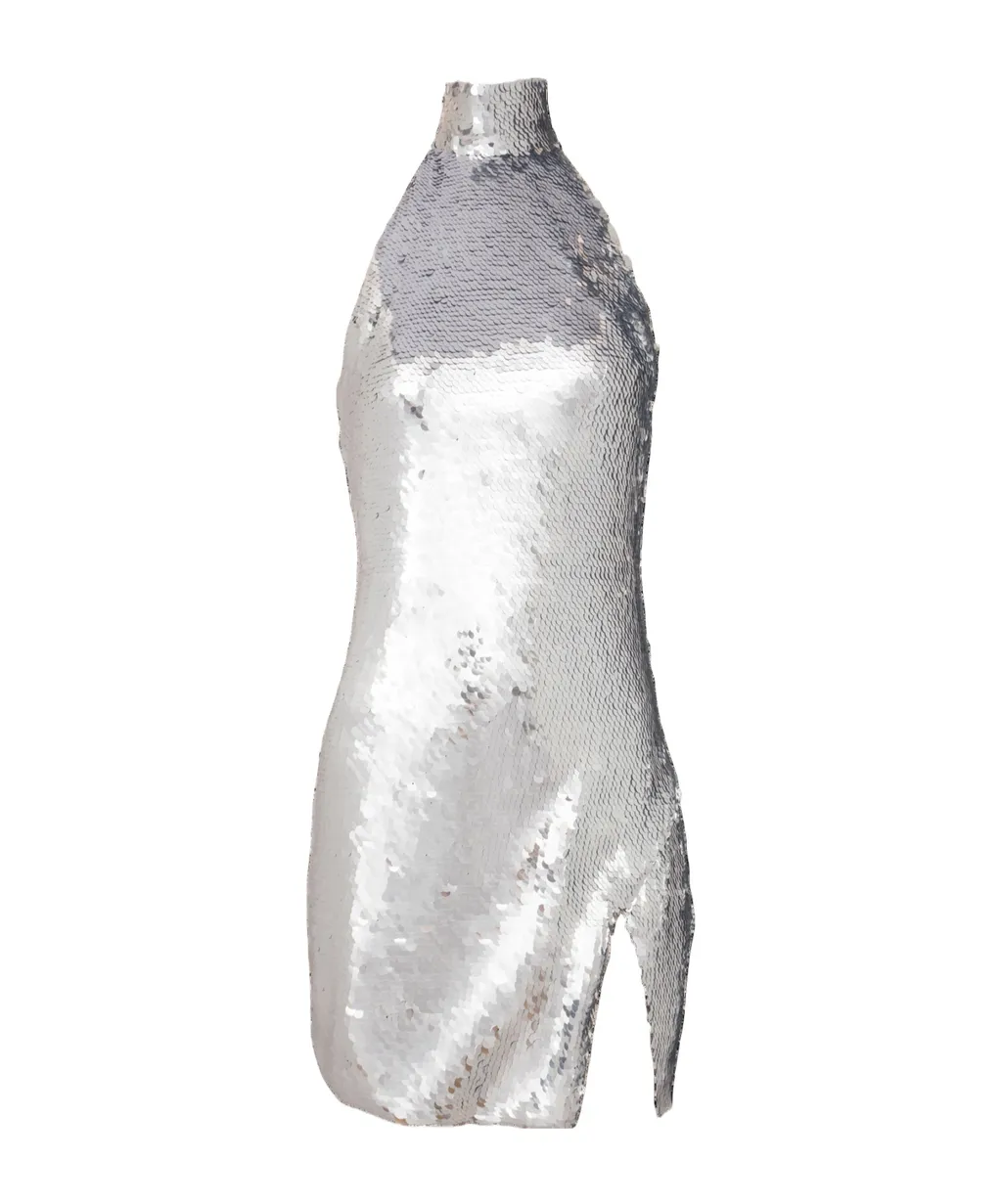 Short Sequinned Halterneck Dress