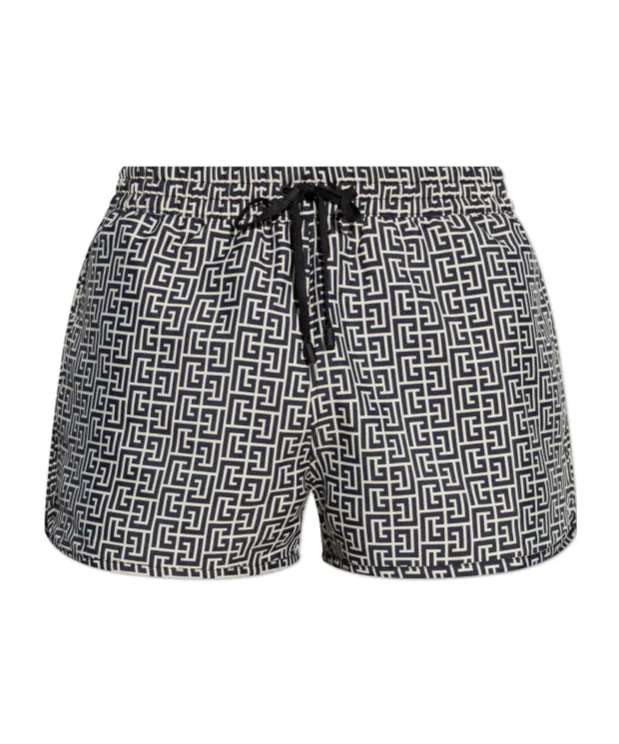 Geometric-Print Swim Shorts