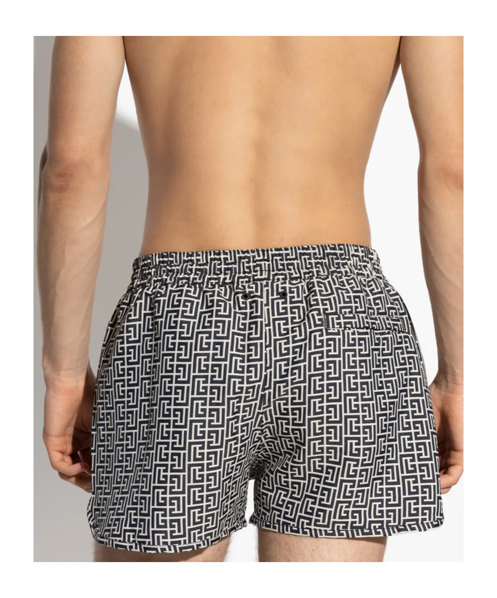 Geometric-Print Swim Shorts