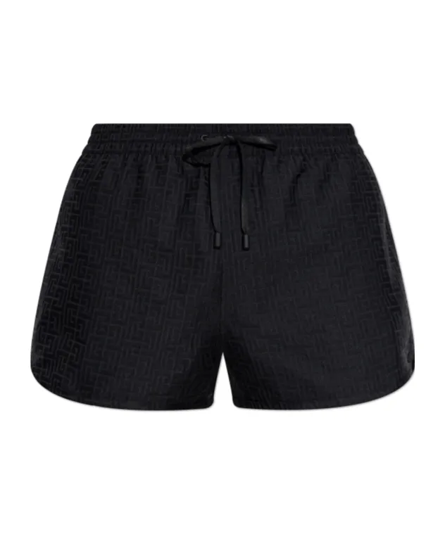 Geometric-Pattern Swim Shorts