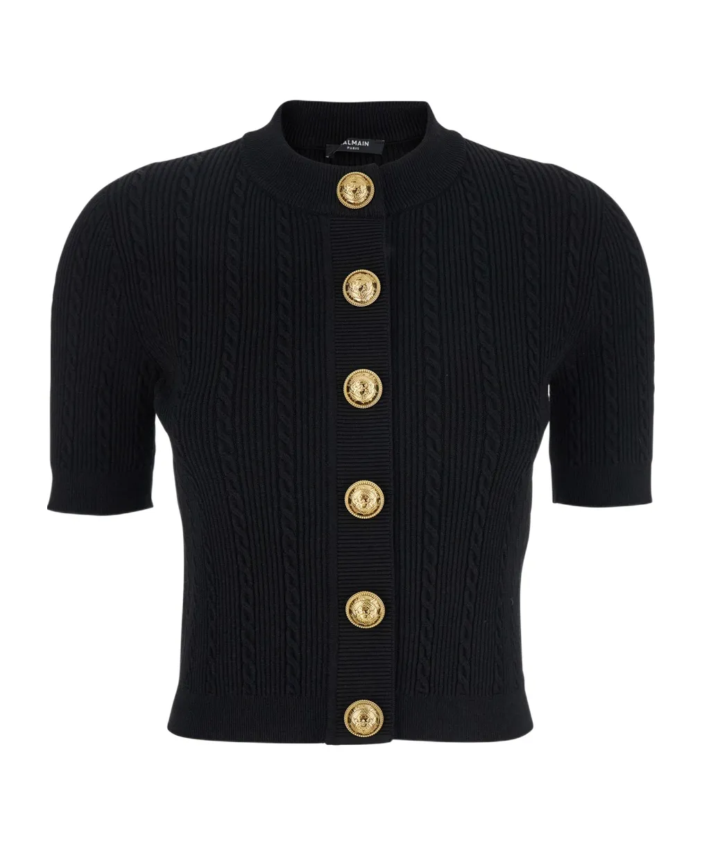 Button Embellished Knitted Cardigan