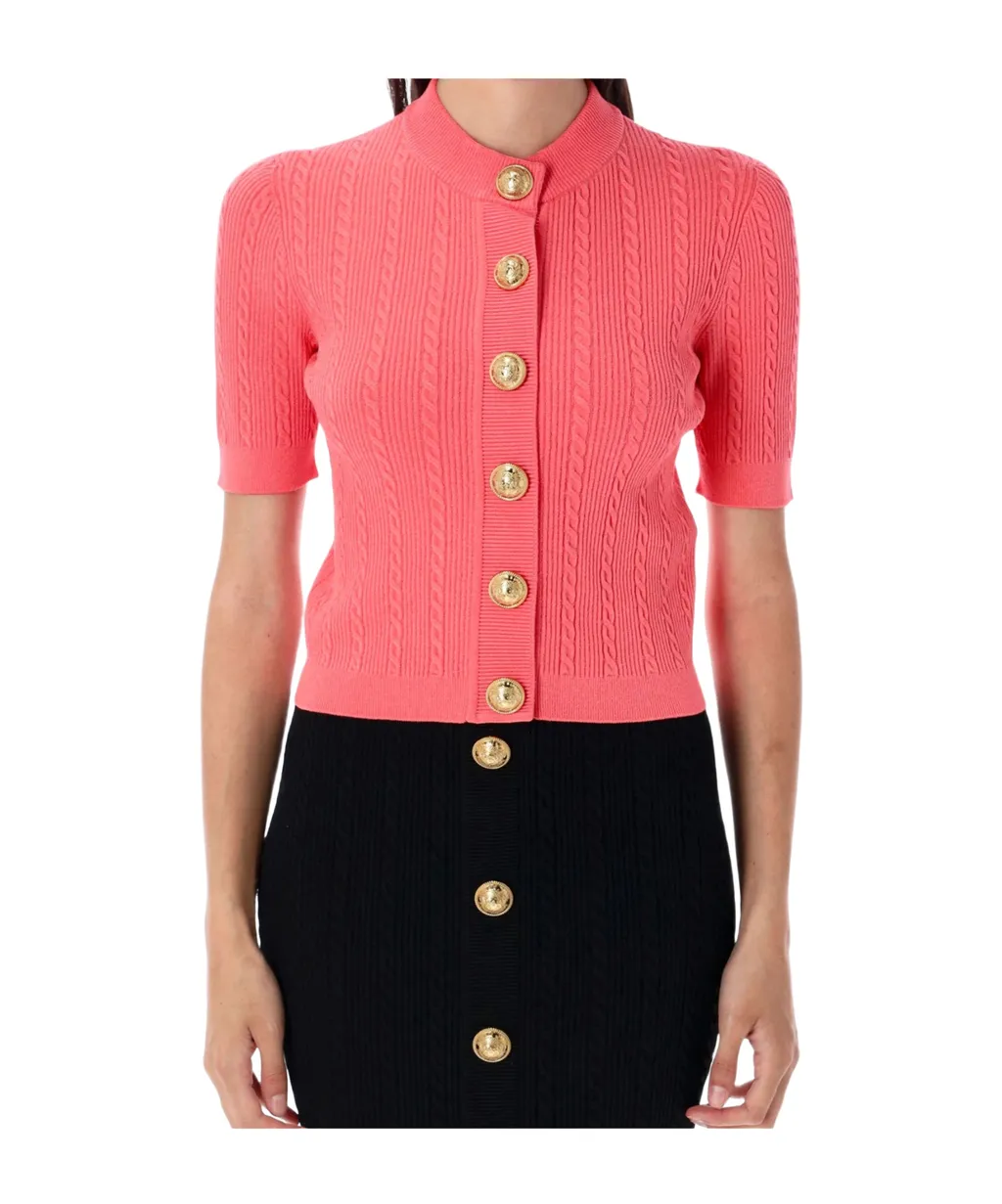 Button Embellished Knitted Cardigan