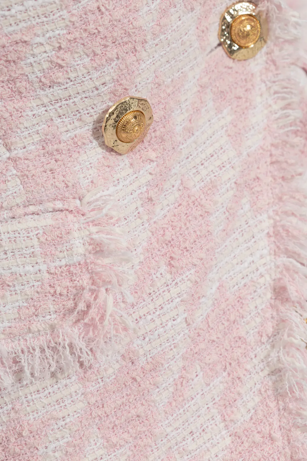 Check Patterned Tweed Blazer