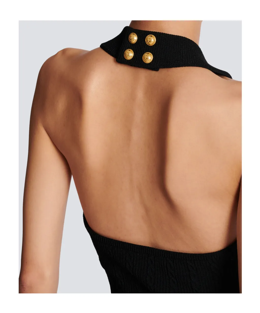 Cable-Knit Openback Top