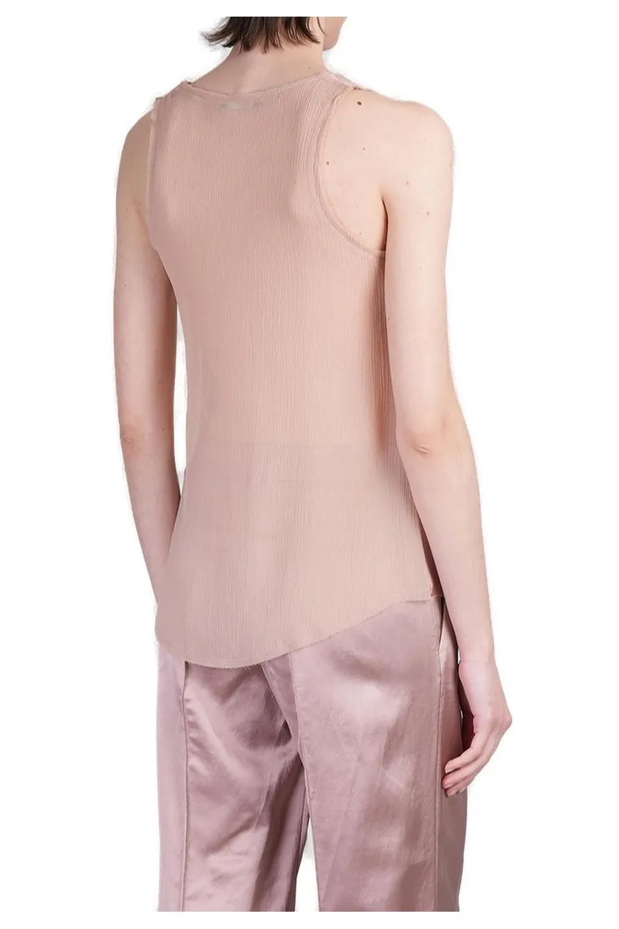 Sleeveless Satin Tank Top