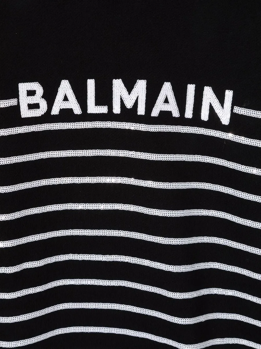 Teen Striped Logo-Embroidered Hoodie Dress