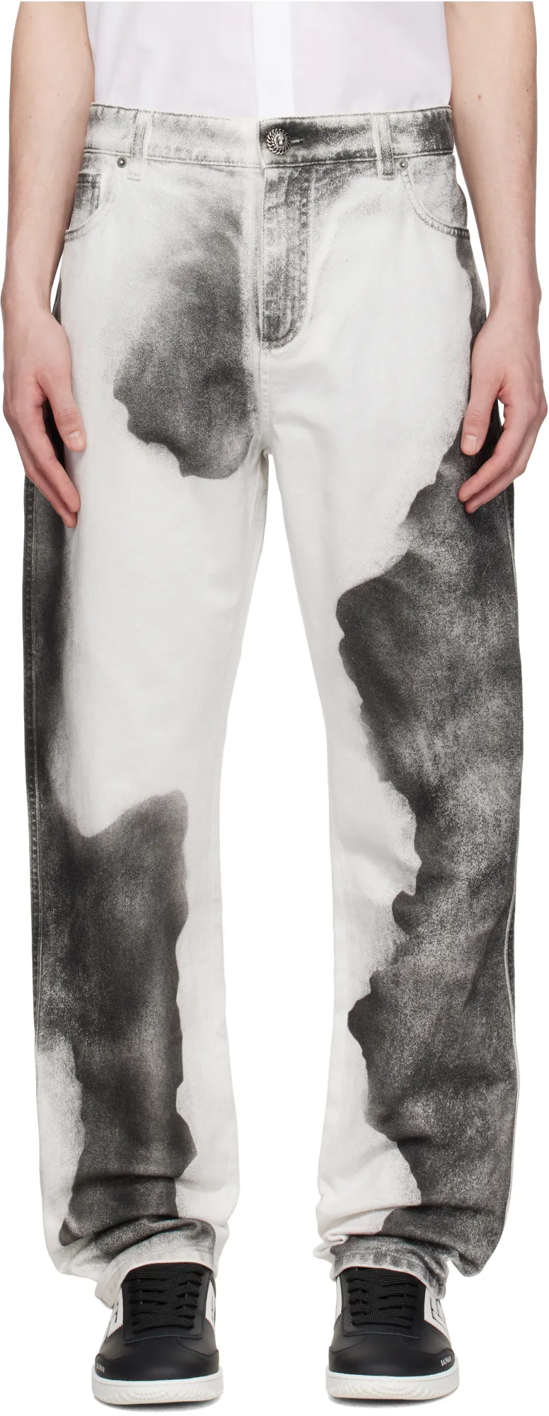 Regular-Fit Denim Jeans With Moon Print