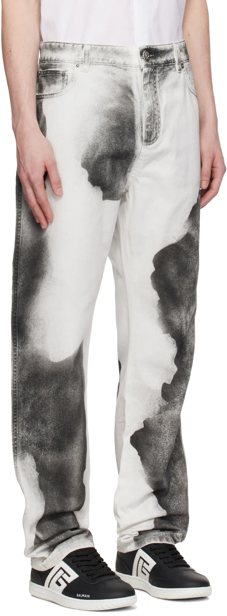 Regular-Fit Denim Jeans With Moon Print